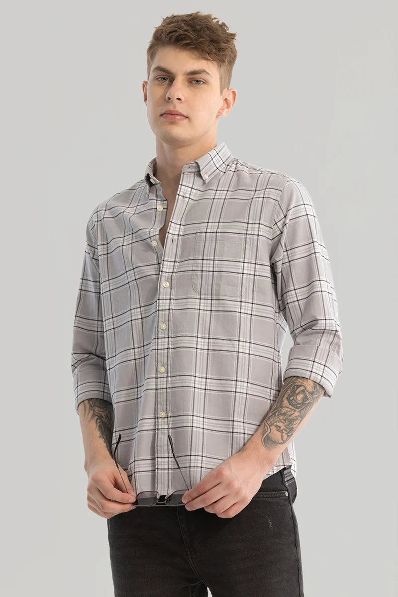 Grey Checks Oxford Shirt