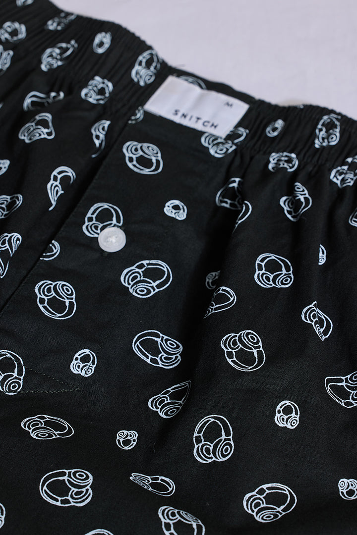 Black Printed Boxer