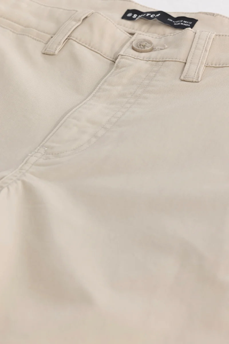 Cream Slim Fit Chinos