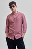 Mauve Textured Mandarin Shirt