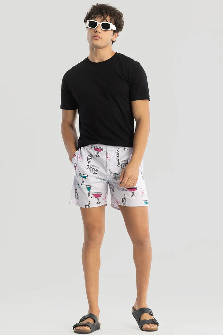 Light Grey Printed Boxers