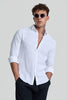 White Textured Slim Fit Shirt