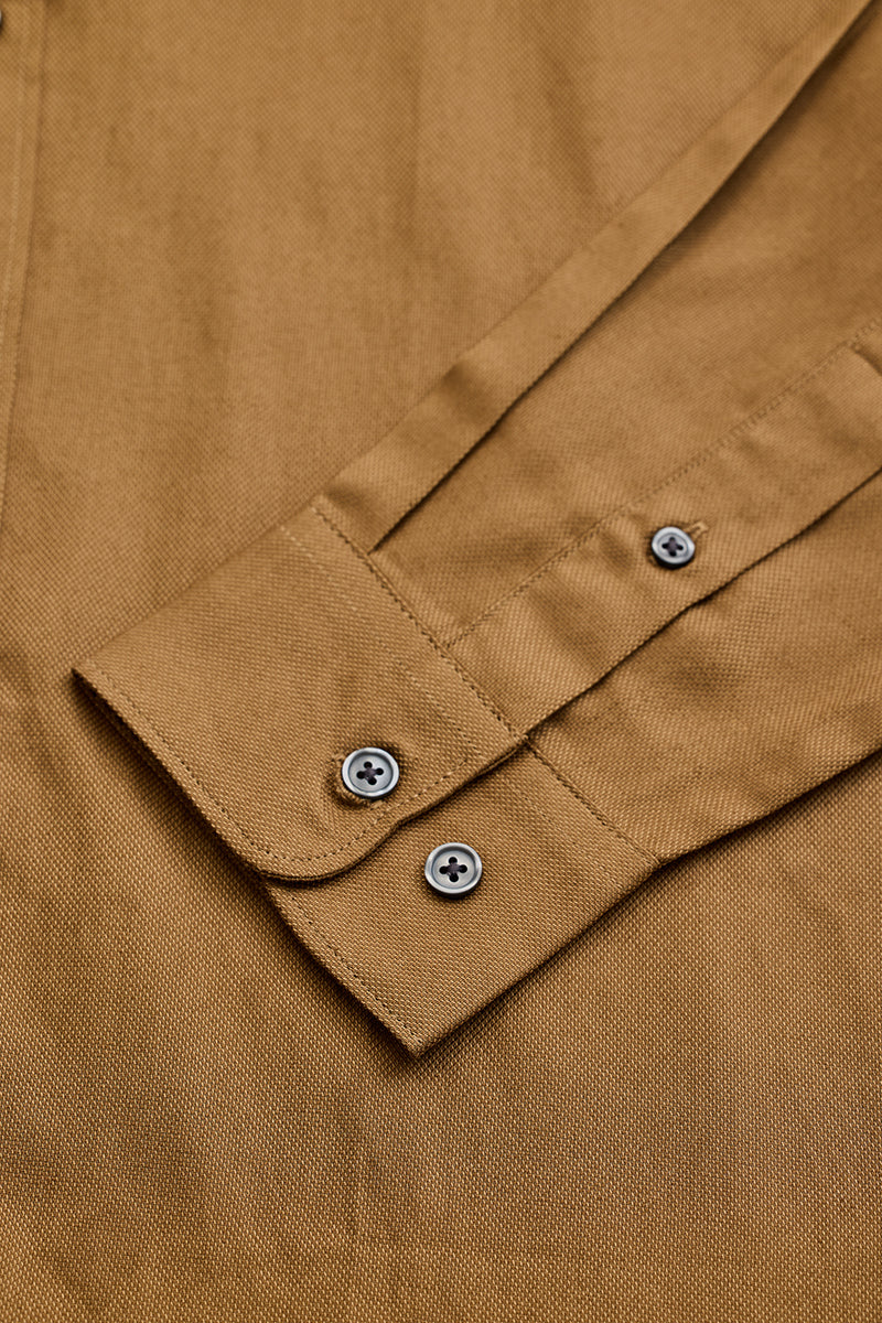 Tan Solid Twill Shirt