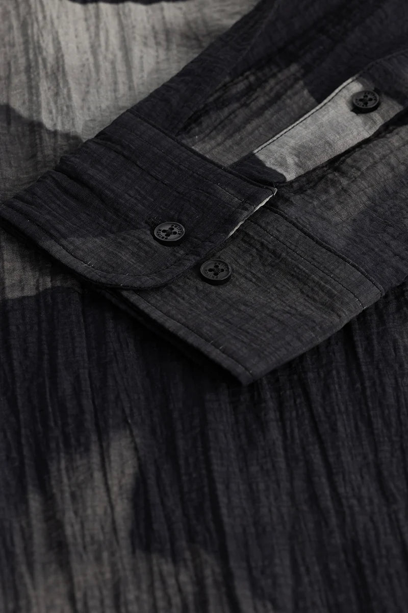 Black Textured Abstract Shirt