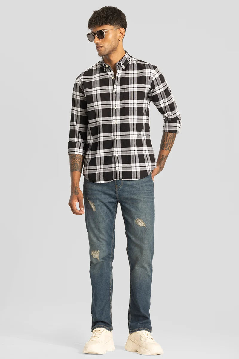 Black Checks Oxford Shirt