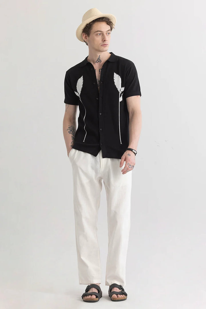 Plumaleaf Black Knitted Shirt