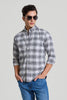 Off White Checks Slim Fit Shirt