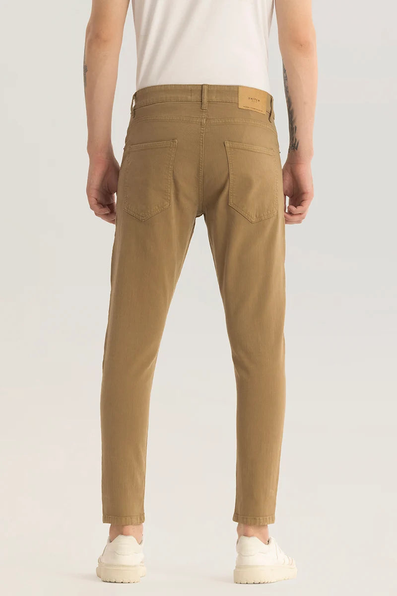 Quantum Khaki Plain Skinny Fit Jeans