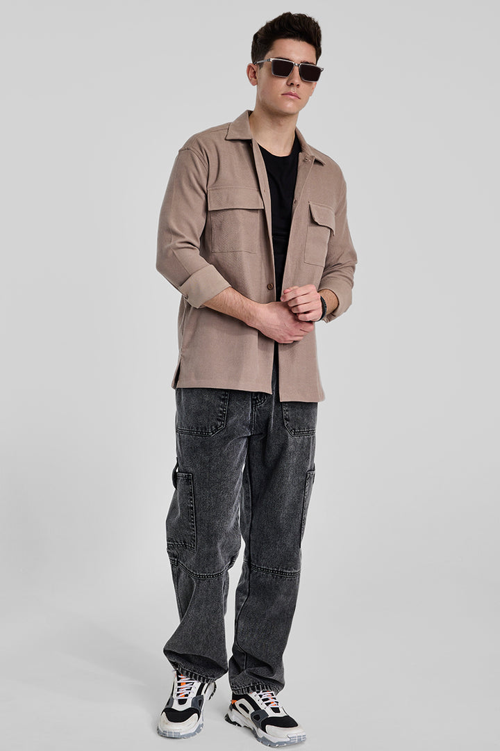 Light Brown Double Pocket Overshirt