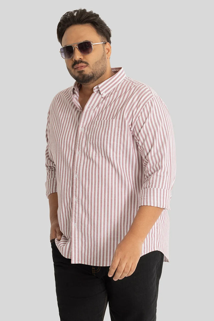 Fortunato Mauve Stripes Plus Size Shirt