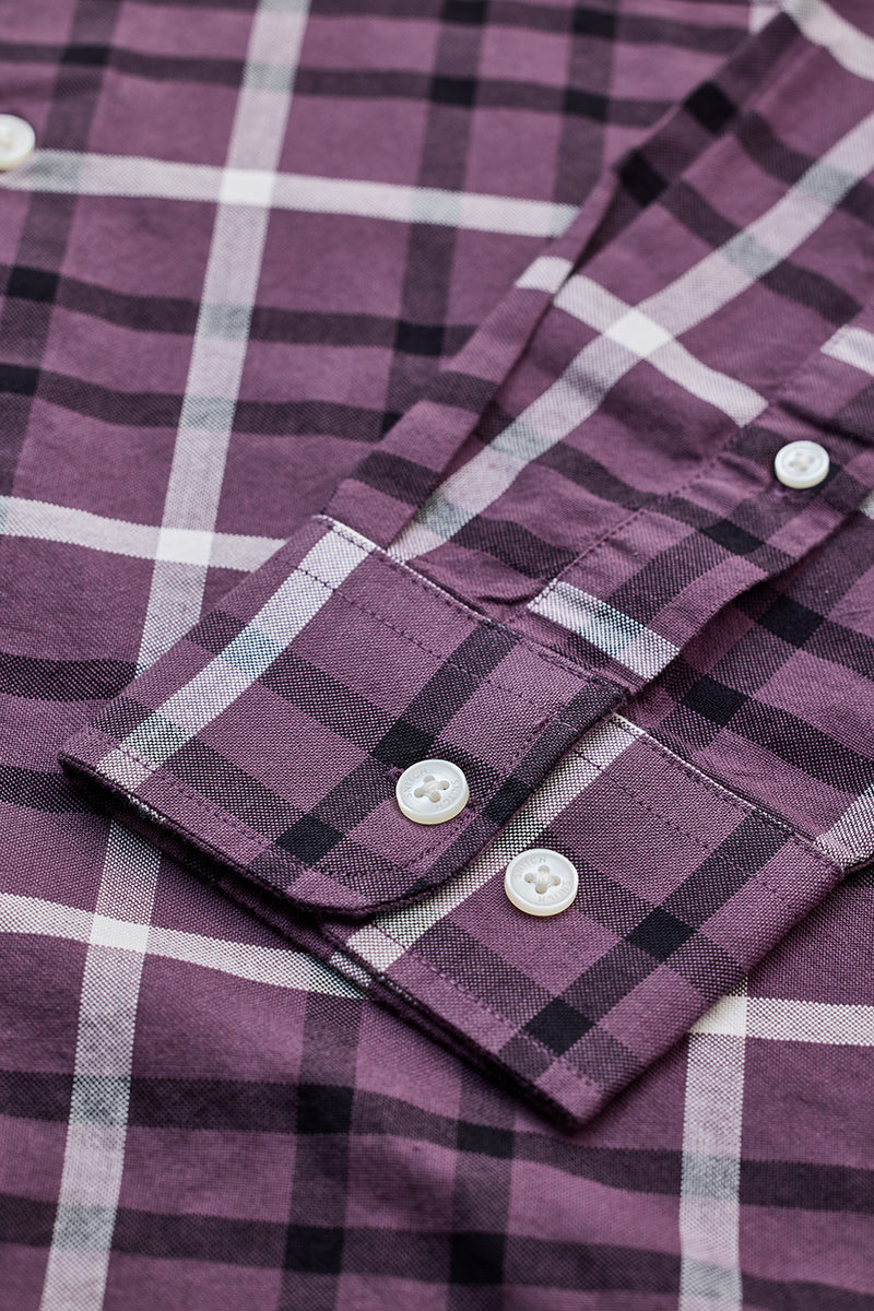 Purple Slim Fit Checks Shirt