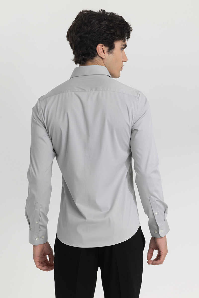 Grey Slim Fit Stretch Shirt