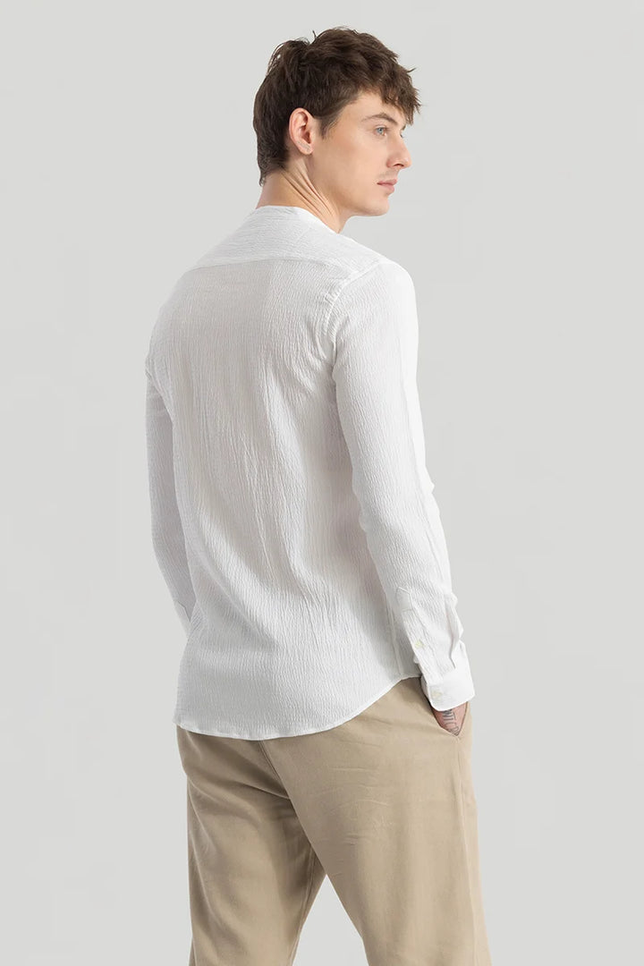 Berit White Textured Shirts