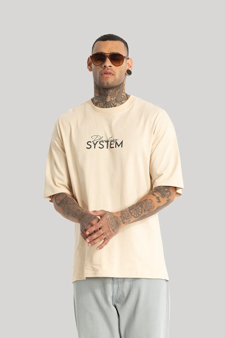 Planetary Cream Oversized Fit T-Shirt