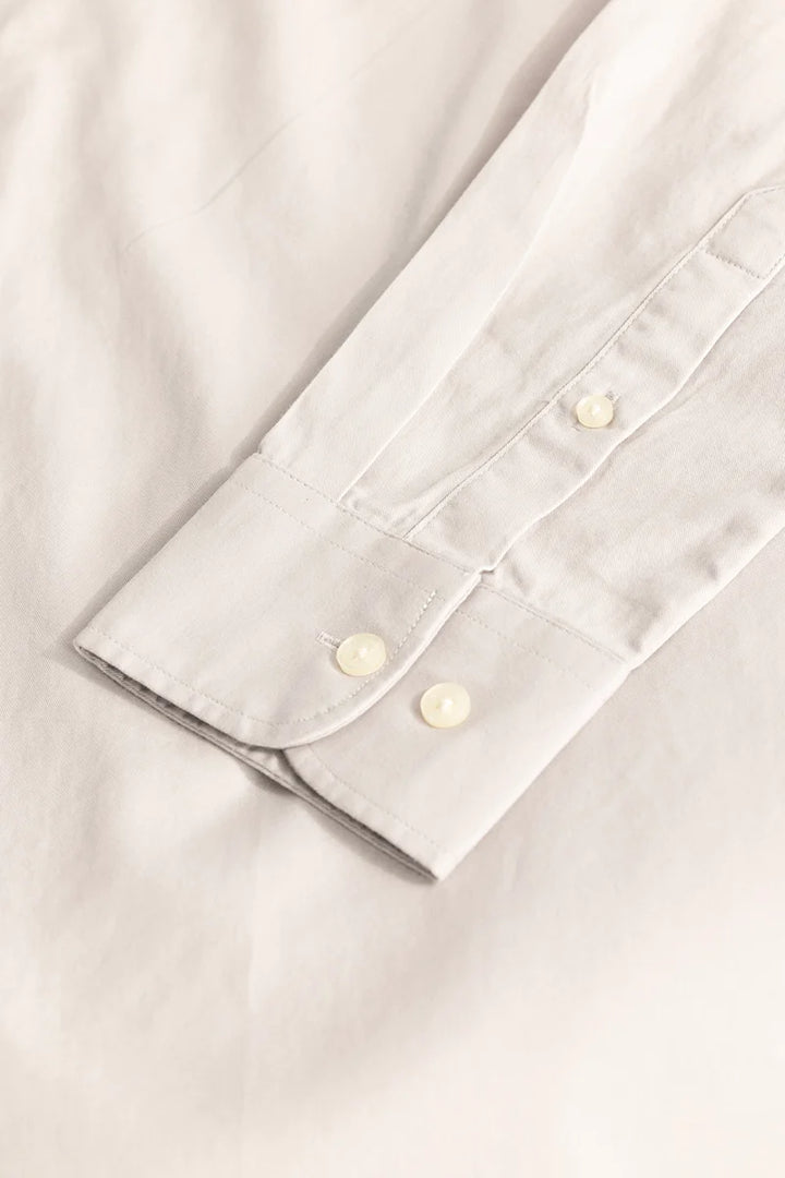 Cream Elbow Patch Oxford Shirt