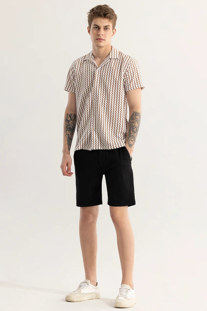 Zigovenue Brown Stripe Shirt