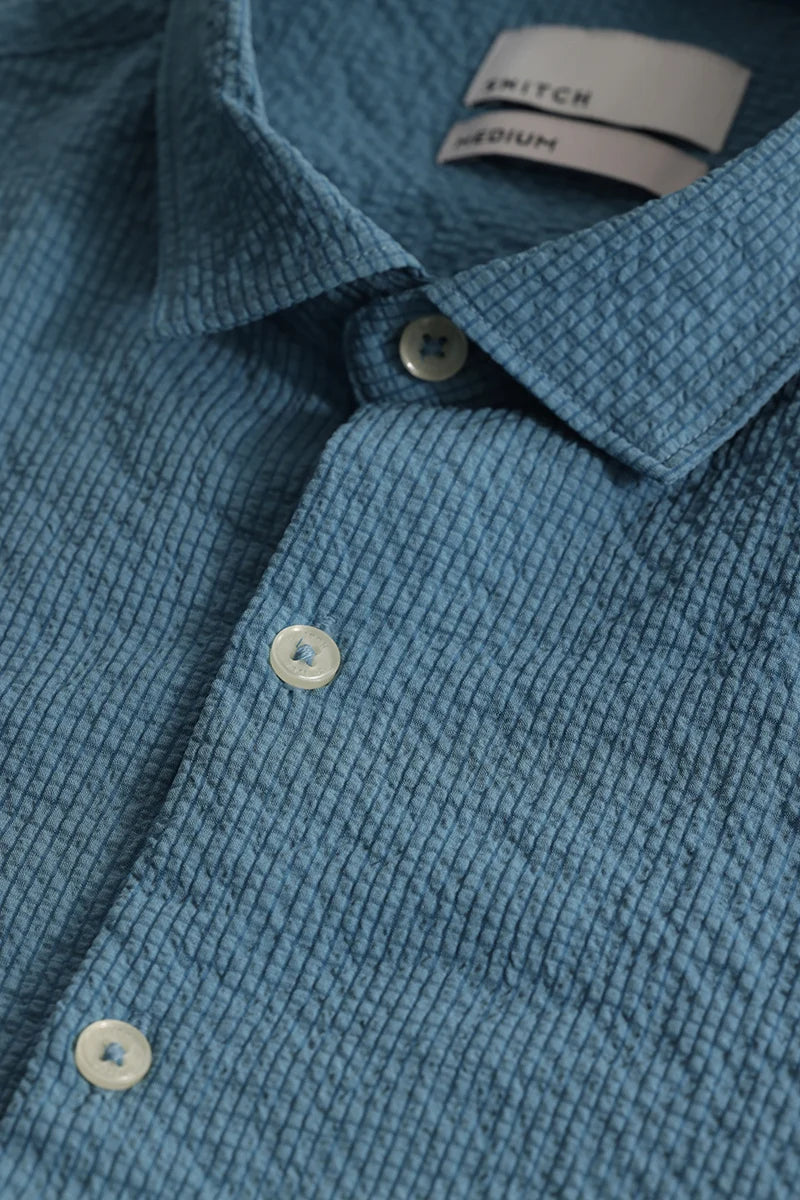 FlexiGarb Textured Blue Shirt