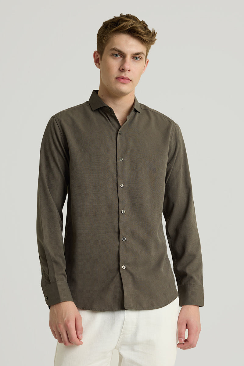 Olive French Collar Shirt