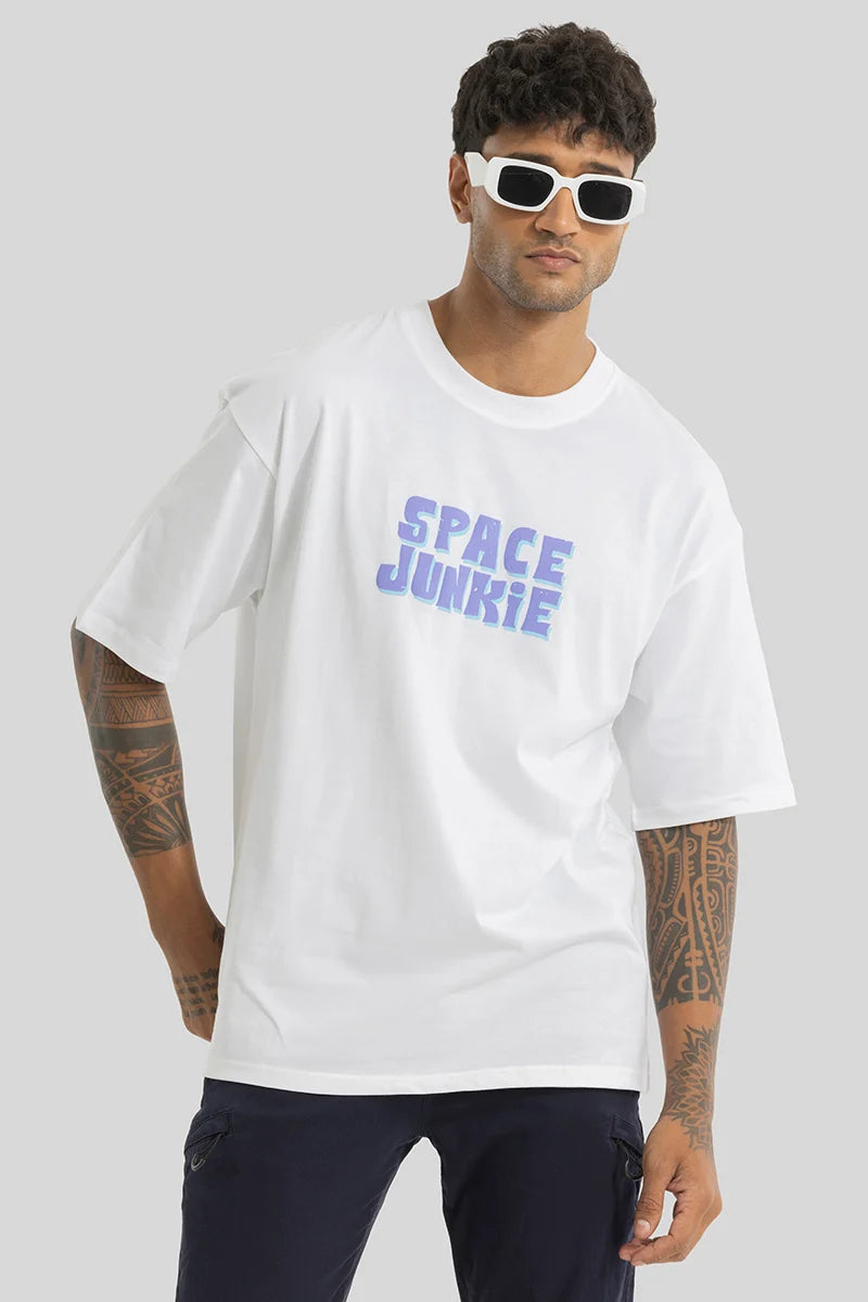 Space Junkie White Oversized T-Shirt