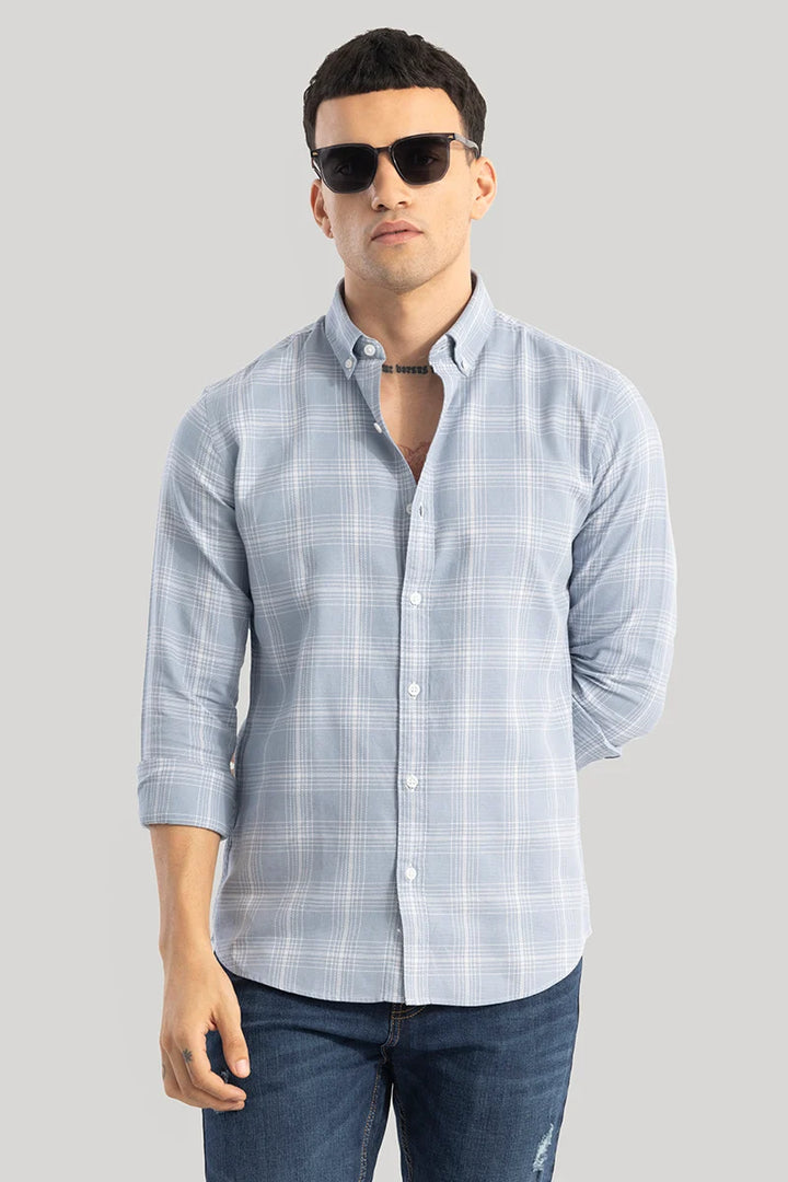 Fleur Light Blue Checks Shirts