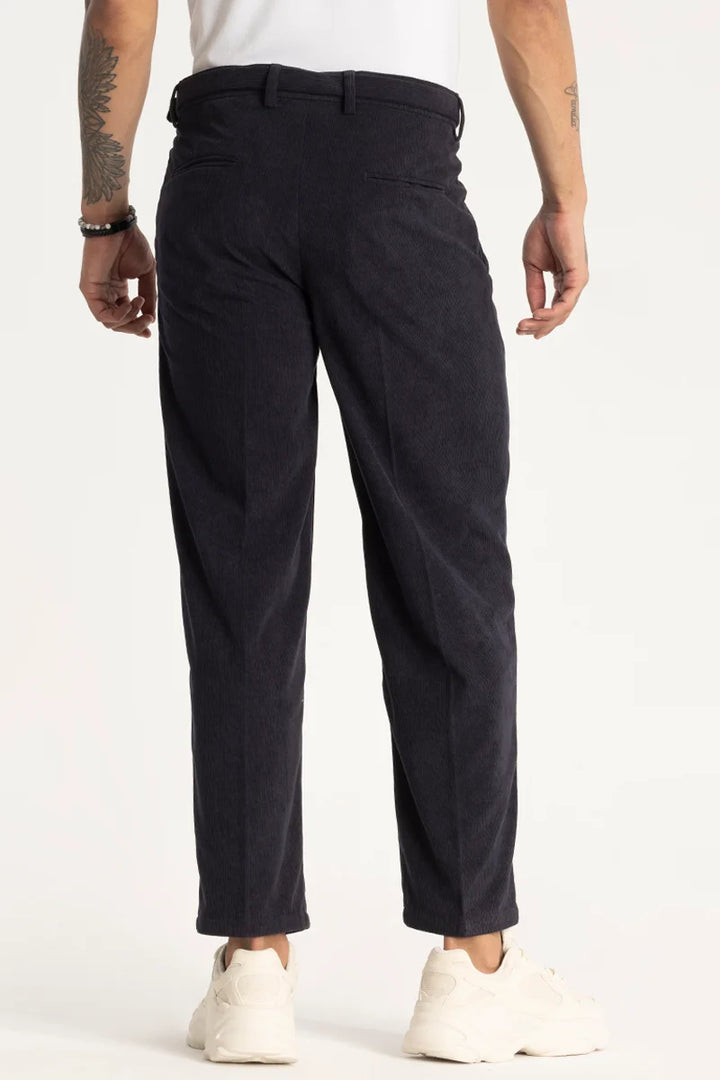 Navy Corduroy Korean Trousers