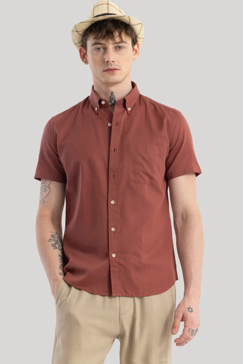 Vidar Brown Plain Shirts