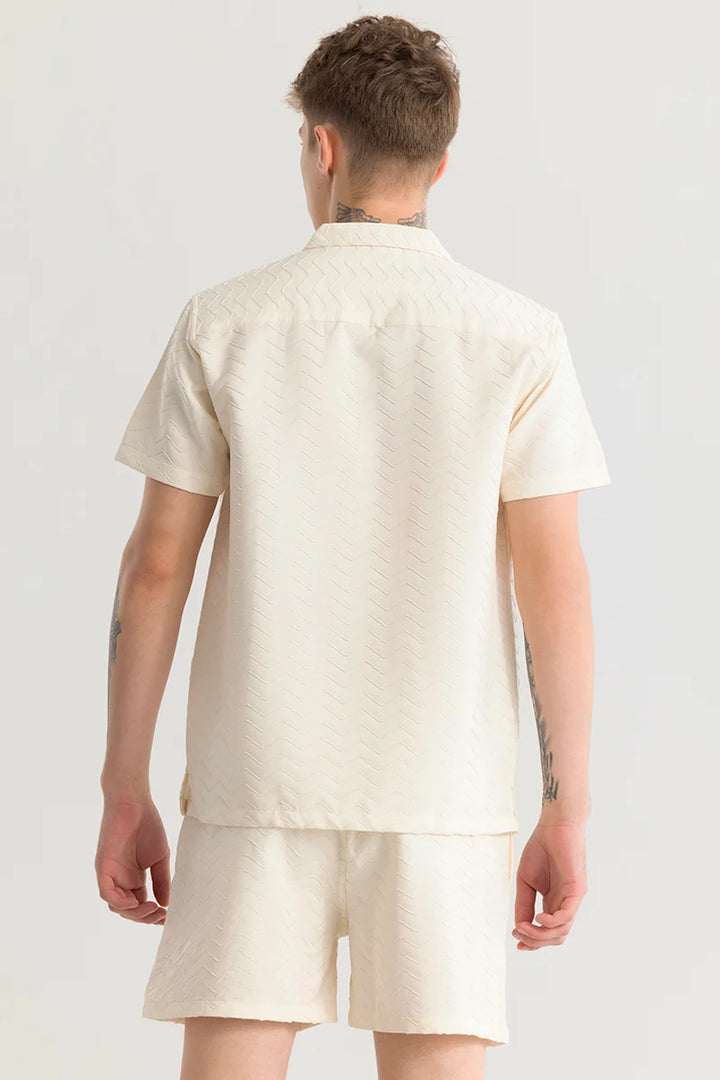 Cross Wave Cream Textured Co-Ords