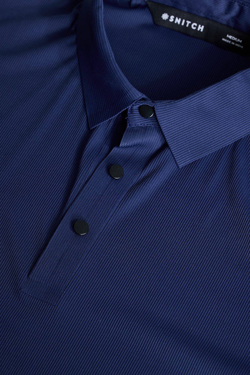 Dark Blue Stitchless Polo T-Shirt