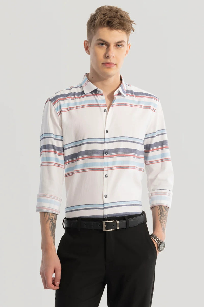 White Stripes Slim Fit Shirt