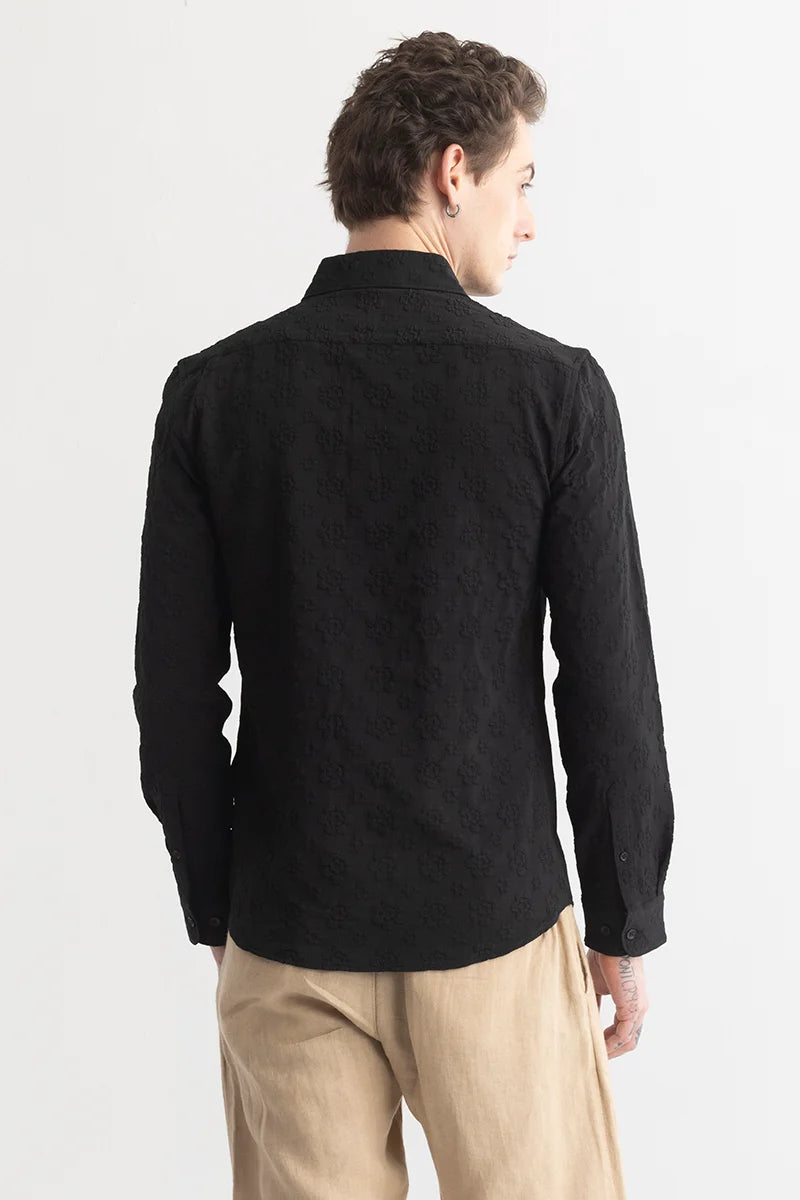 Shadotex Black Textured Shirt