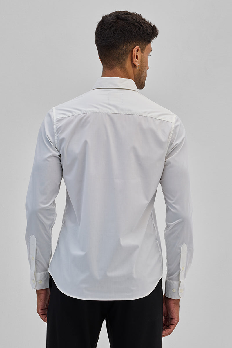 White Slim Fit Stretch Shirt