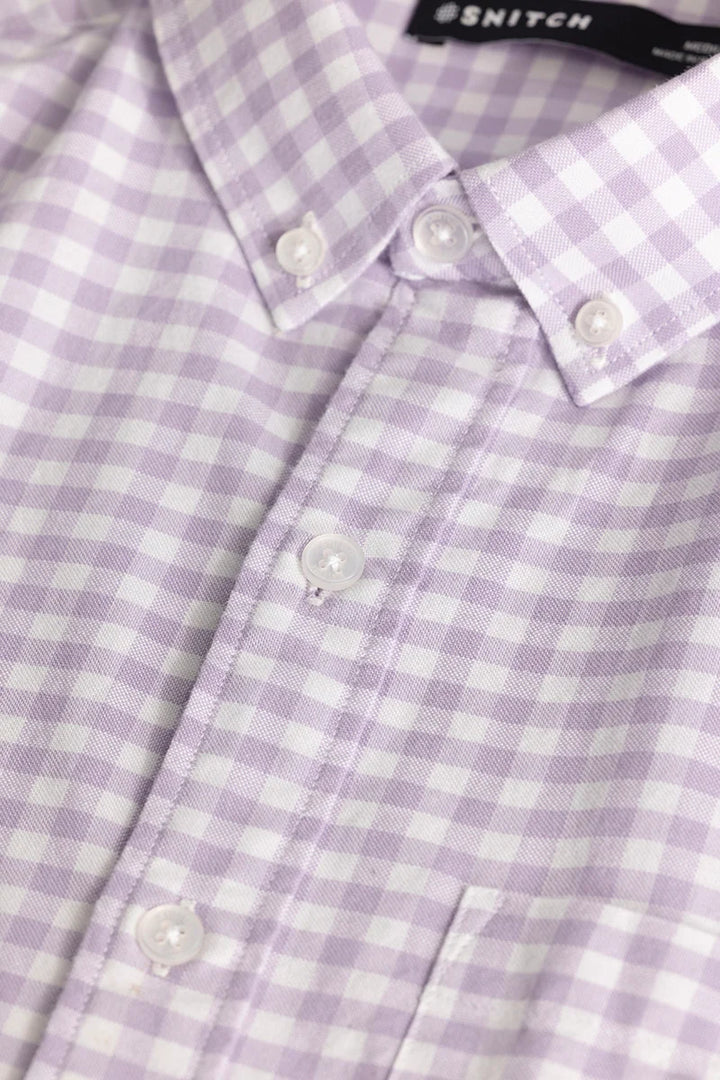 Lavender Gingham Checks Shirt