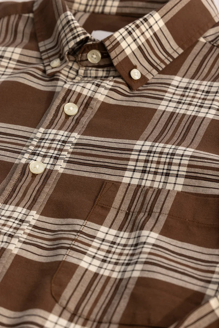 Brown Checks Oxford Shirt