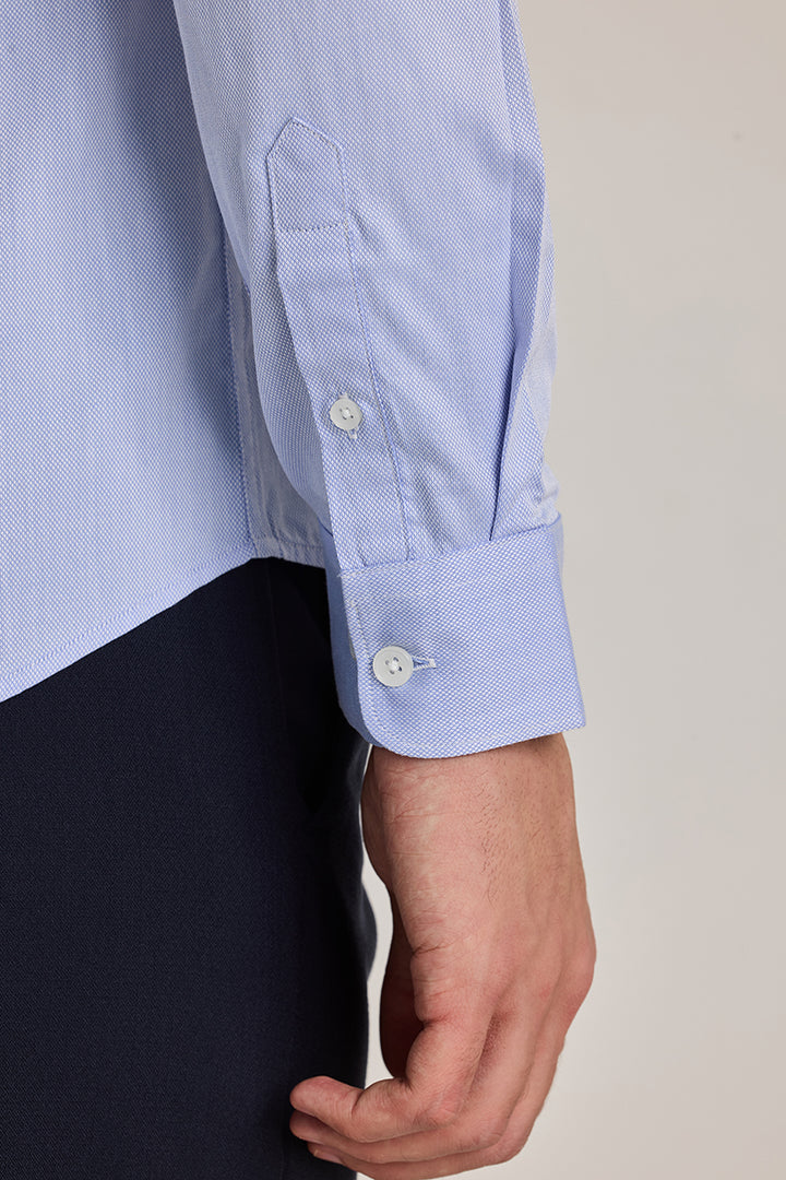 Light Blue Solid Slim Fit Shirt