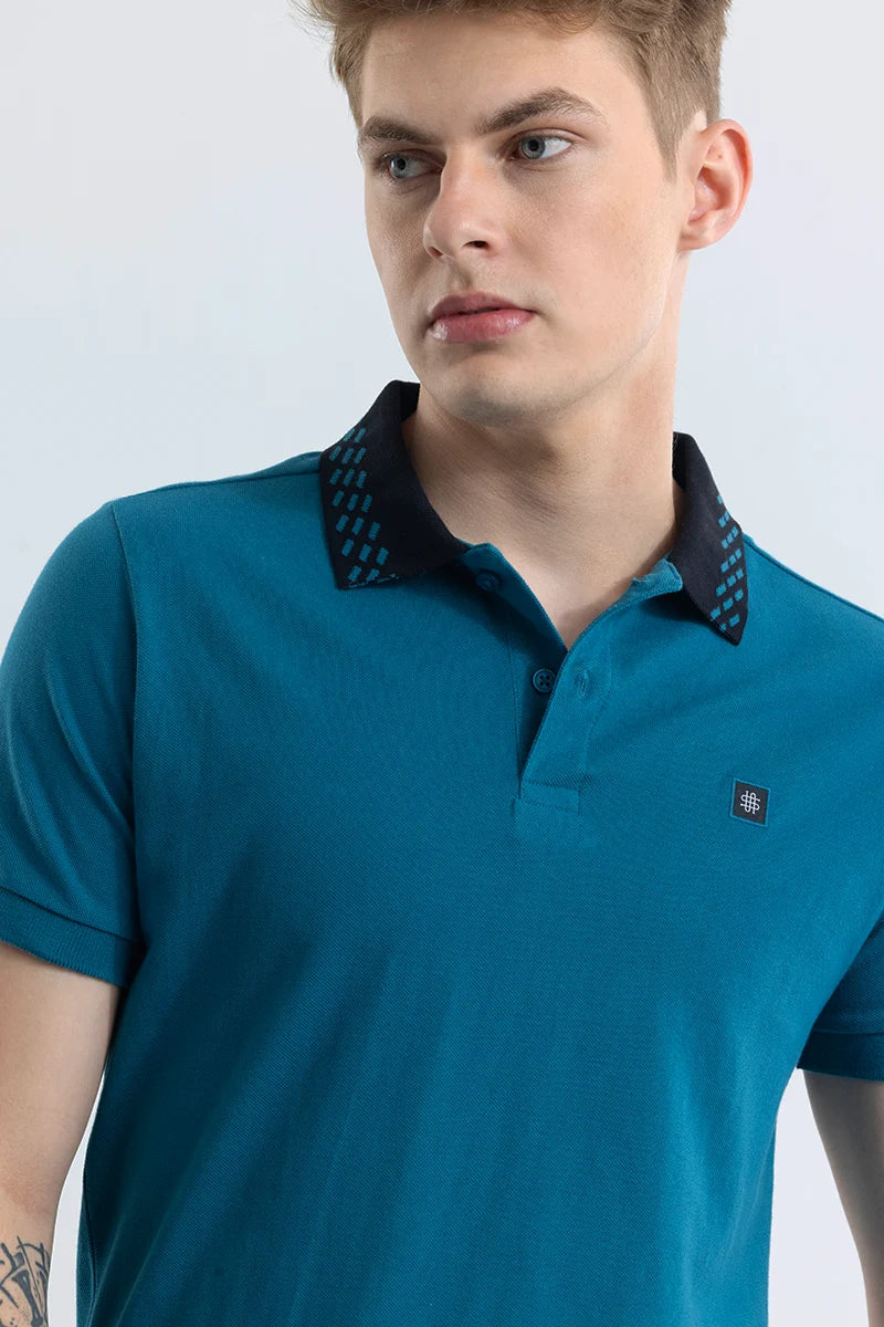 Nadia Teal Polo T-Shirt