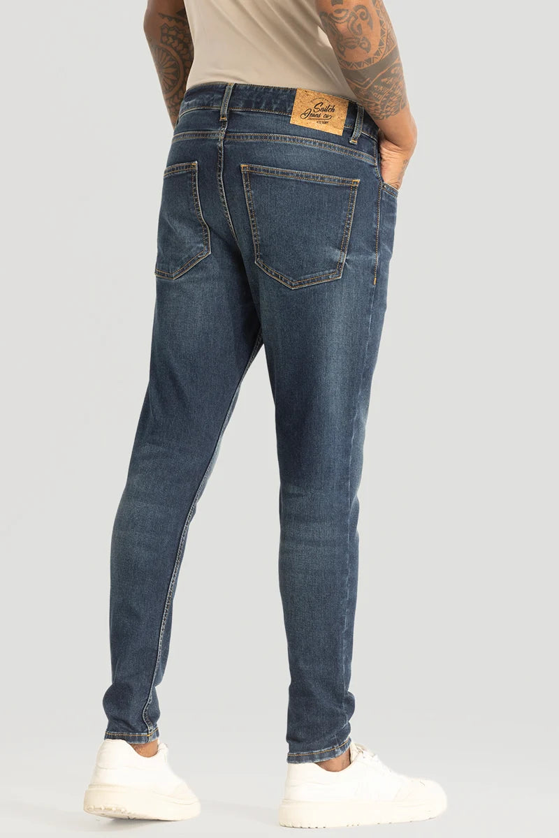 Dark Blue Plain Skinny Fit Jeans