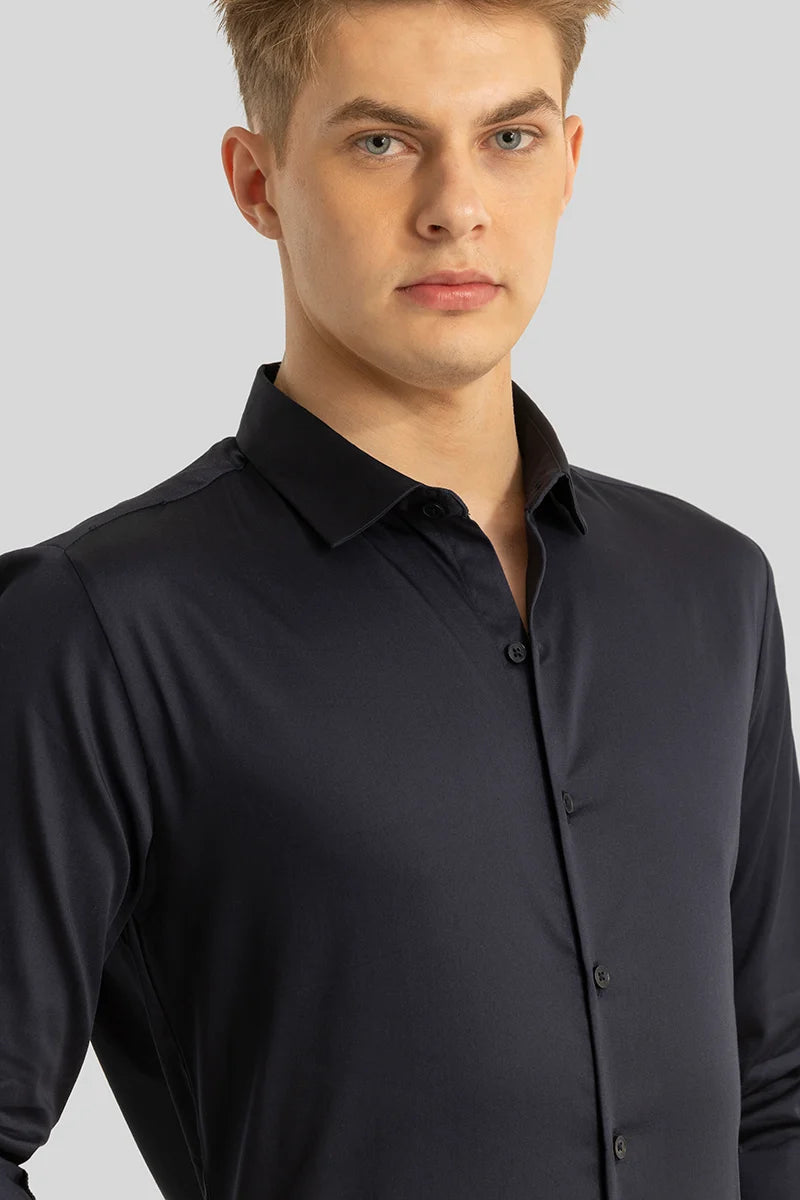 Etnni Charcoal Grey Plain Stitchless Shirt