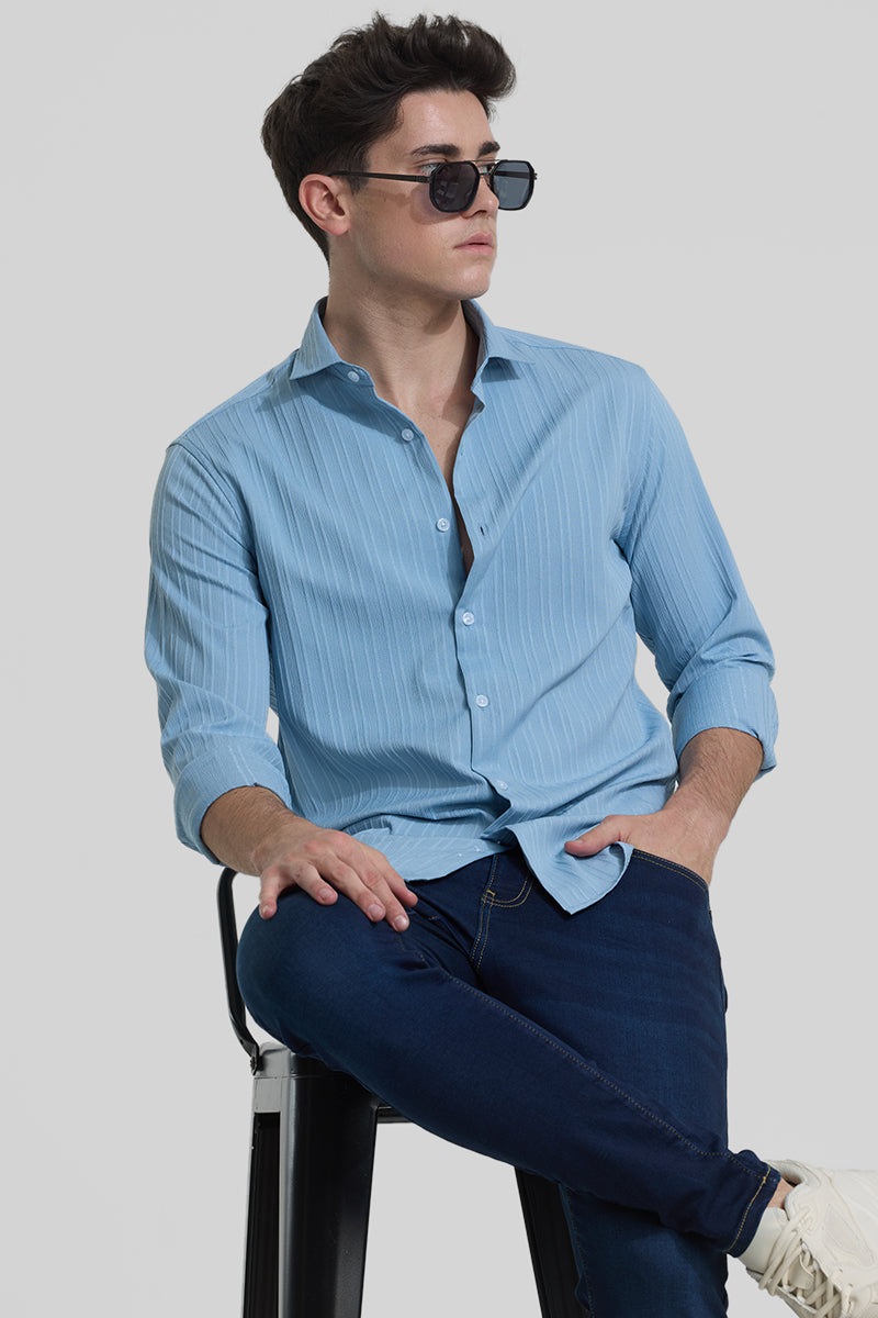 Blue Stripes Slim Fit Shirt