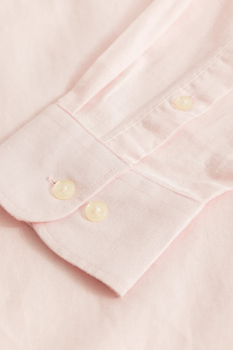 Claudio Light Pink Plain Linen Shirt