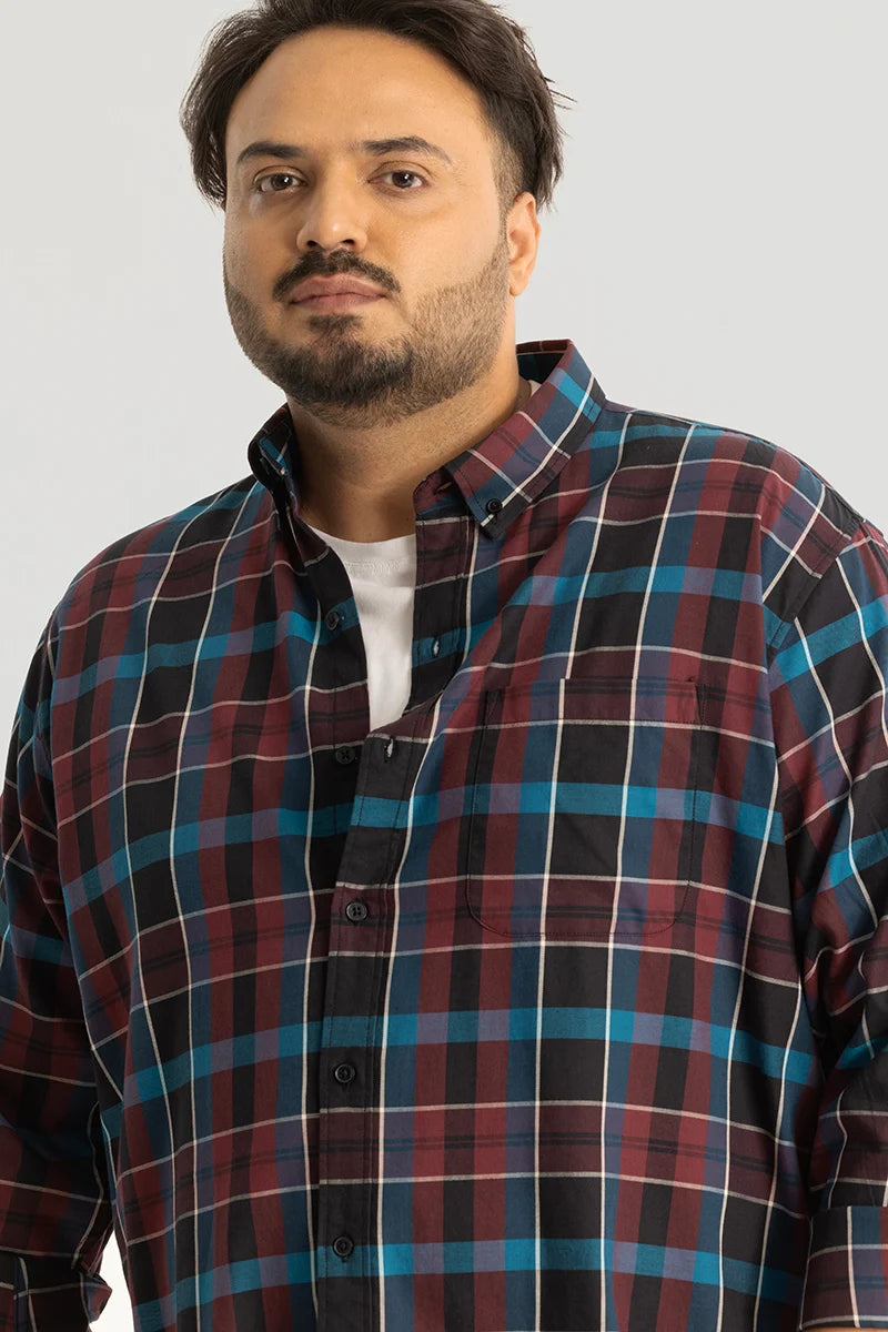 Adriano Brown Checks Plus Size Shirt