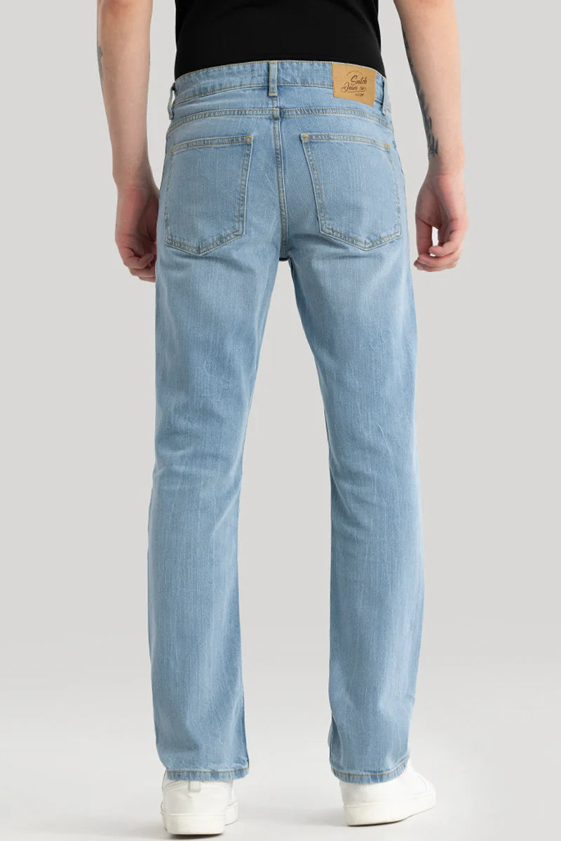 Olivier Light Blue Plain Straight  Fit Jeans