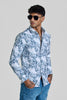 Light Blue Floral Slim Fit Shirt