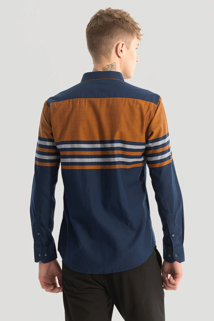 Navy Stripes Slim Fit Shirt