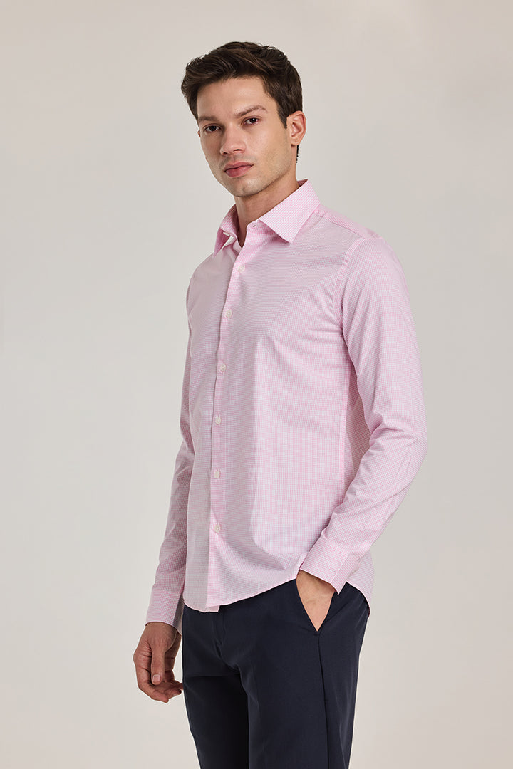 Light Pink Checks Giza Cotton Shirt