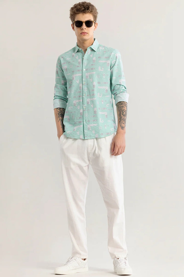 Mintstellar Green Textured Shirt