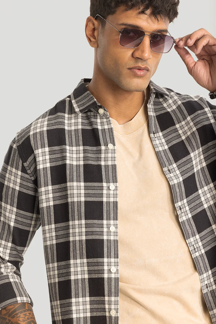 Black Checks Slim Fit Shirt