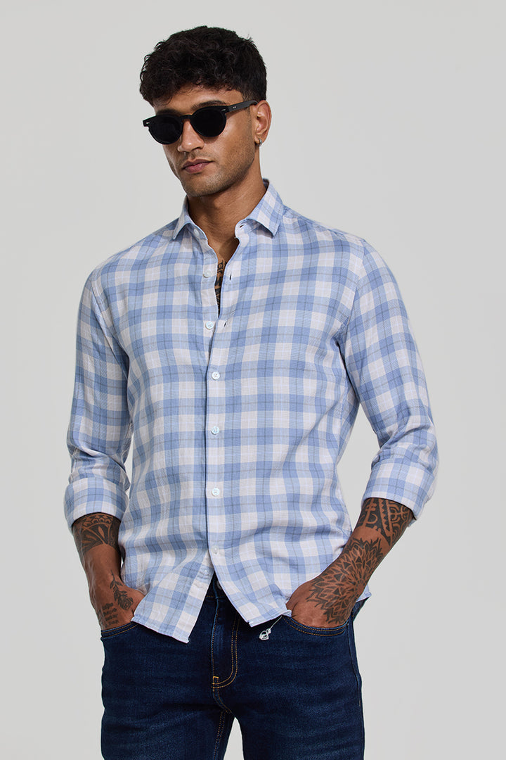 Blue Checks Slim Fit Shirt