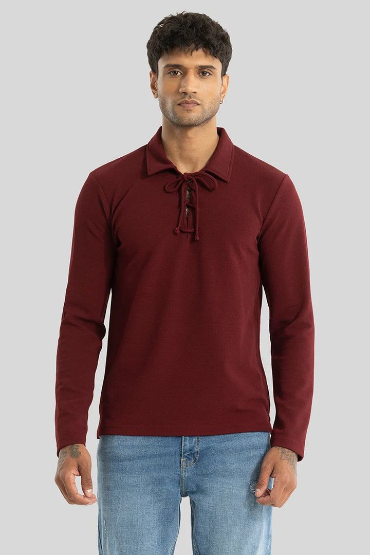 Jetter Maroon Plain T-Shirt