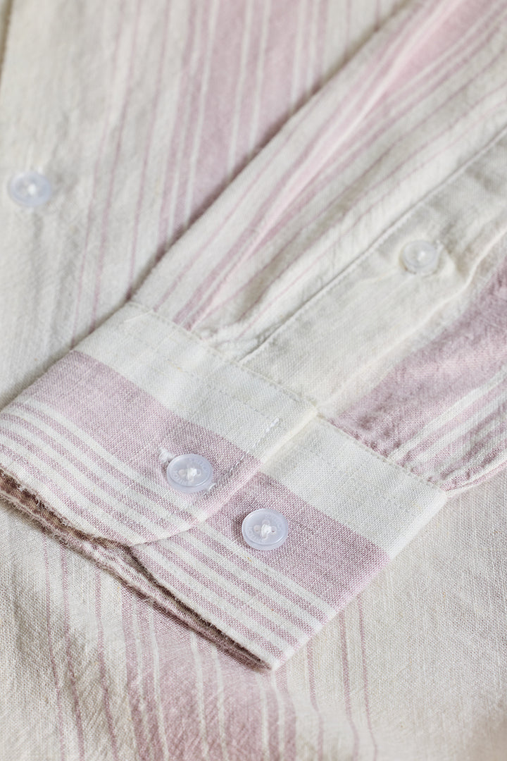 Light Pink Stripes Linen Shirt