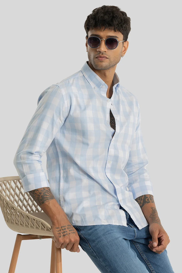 Sacha Light Blue Checks Shirt